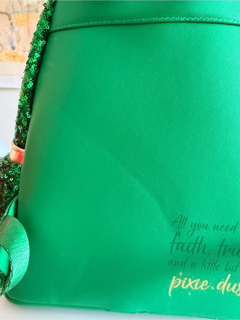 Disney Tinker Bell Green Sequin Loungefly